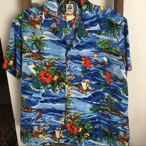Vintage Hawaiian Shirt Men’s XL Hula Girls
